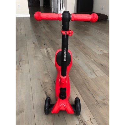 KidsRise Push scooters - Adjustable Height w/Extra-Wide Deck PU Flashing Wheels Great Kids Scooter 3-12 Years Old